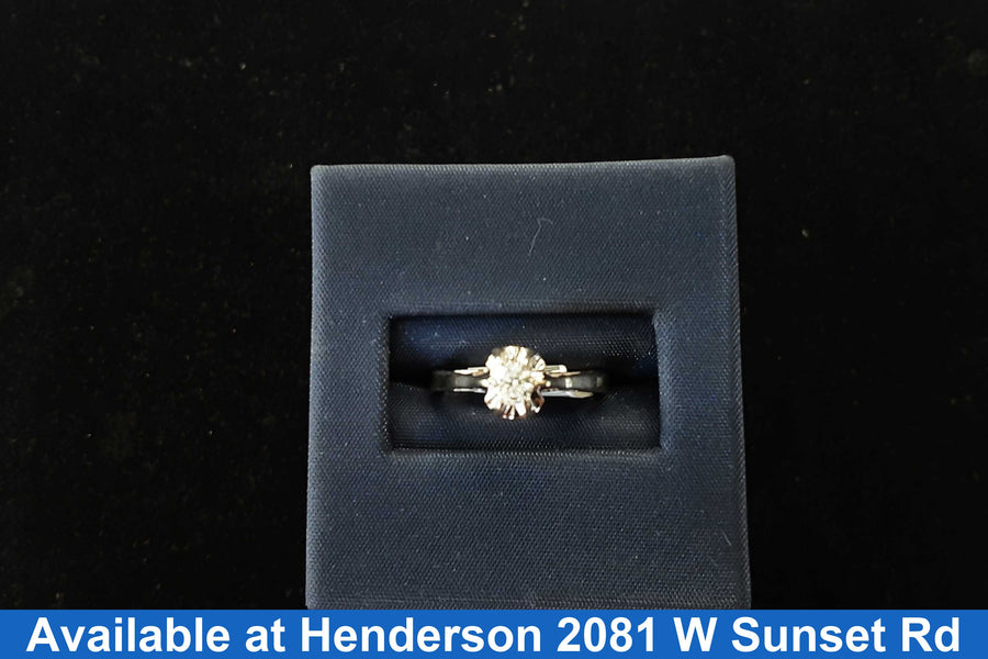 Women's Ring - Solitaire - White Gold 14k (.585) 2.6 grams Size 20