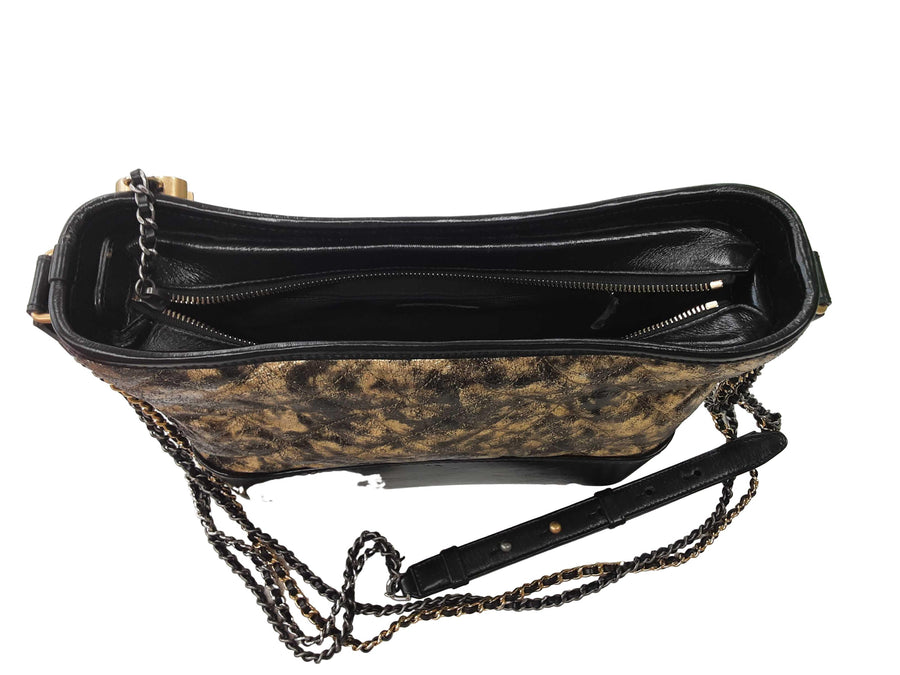 Chanel Crumpled Goatskin Gabrielle Hobo Gold Purse / Handbag