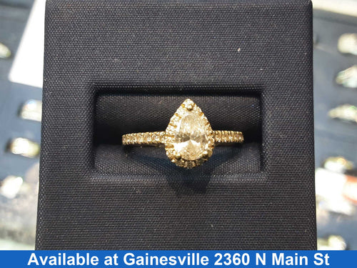 Women's Ring - Solitaire - Yellow Gold 14k (.585) 2.4 grams Size 5.5
