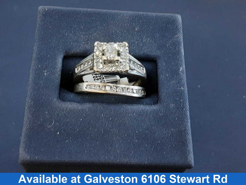 Ring - Engagement Set - White Gold 10k (.417) 5.6 grams Size 6.5