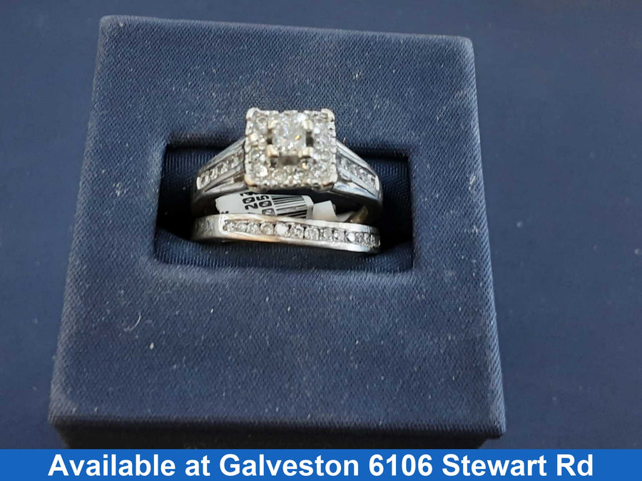 Ring - Engagement Set - White Gold 10k (.417) 5.6 grams Size 6.5