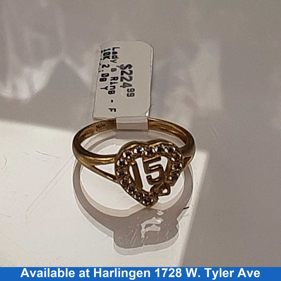Women's Ring - Yellow Gold 10k (.417) 2 grams Size 6.5