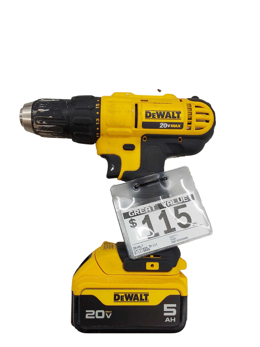Dewalt Dcd771 Yellow Cordless Standard Drill