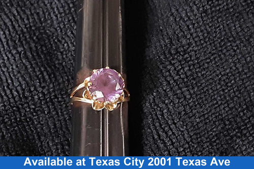 Women's Ring - Solitaire - Yellow Gold 10k (.417) 3.3 grams Size 7