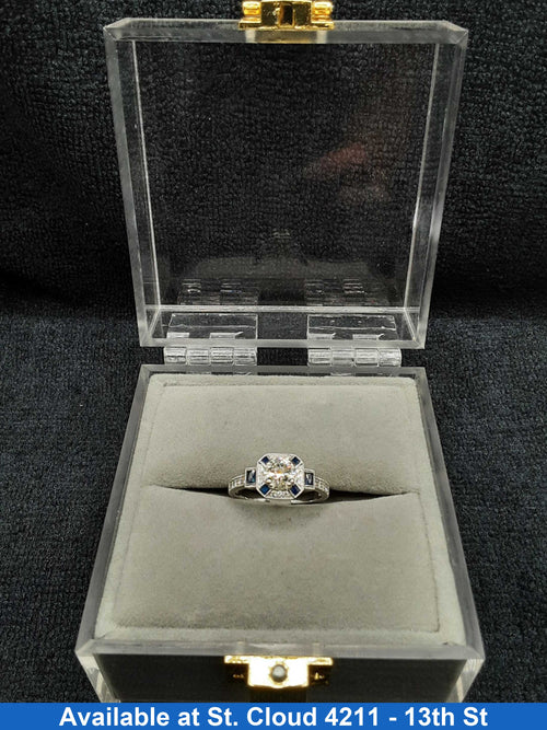 Engagement Ring With Blue Gem Stones