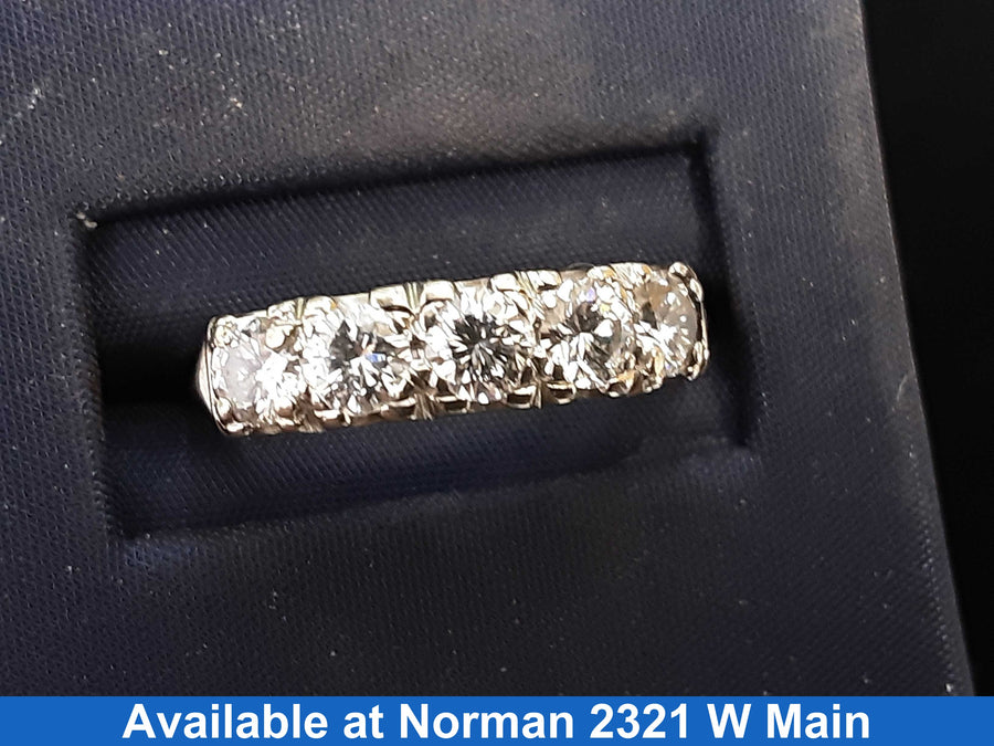 Women's Ring - Anniversary - White Gold 14k (.585) 5.3 grams Size 8