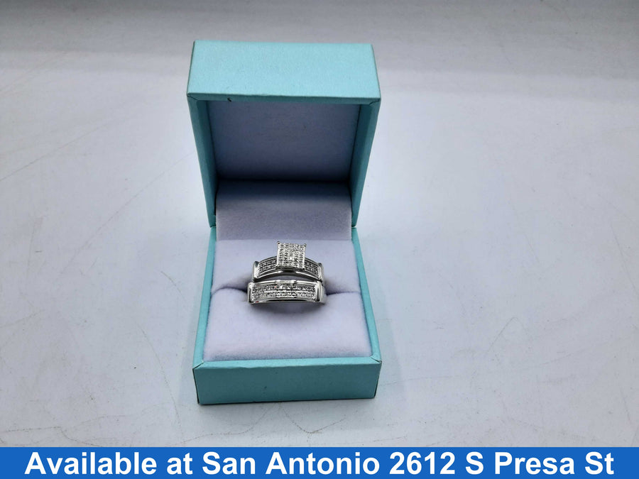 Ring - Engagement Set - White Gold 10k (.417) 5.3 grams Size 8.5