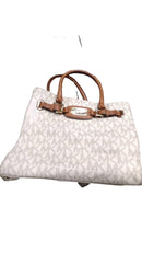 Michael Kors Hamilton Moderne Large Signature Logo Tote Bag Beige / Tan Purse / Handbag