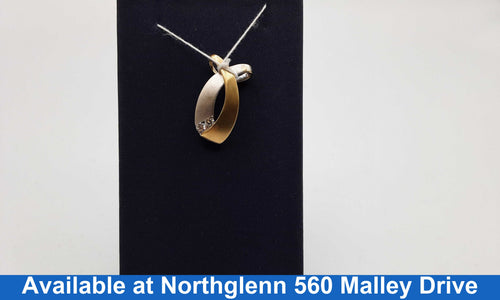 Diamond Pendant - Tricolor Gold 18k (.750) 3.7 grams