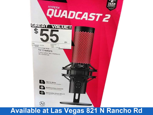 Hyper Quadcast 2 Black Corded Microphone