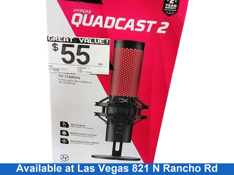Hyper Quadcast 2 Black Corded Microphone