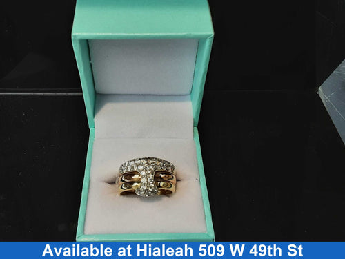 Women's Ring - Tricolor Gold 18k (.750) 7.9 grams Size 8.5