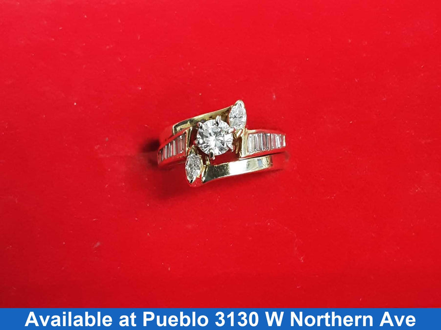 Ring - Wedding Set - Yellow Gold 14k (.585) 5.9 grams Size 4.5