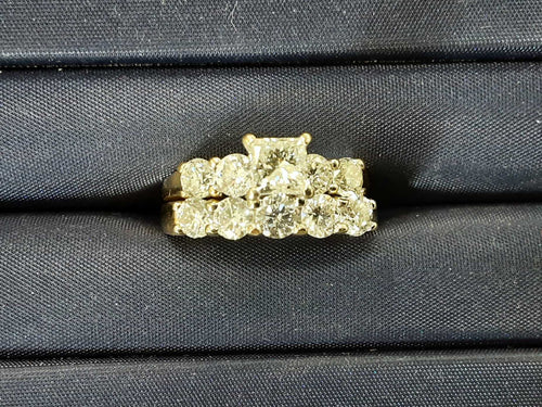 Ring - Engagement Set - Yellow Gold 14k (.585) 8.2 grams Size 7