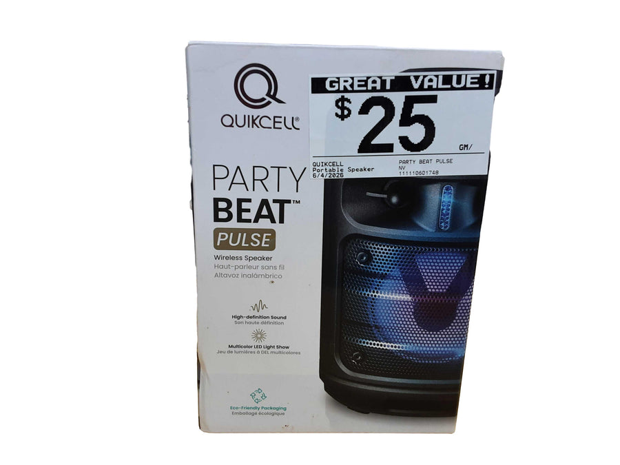 Quikcell Party Beat Pulse Black Portable Speaker