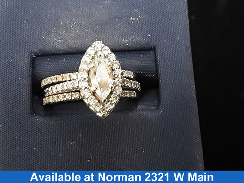 Ring - Engagement Set - White Gold 14k (.585) 6.4 grams Size 6