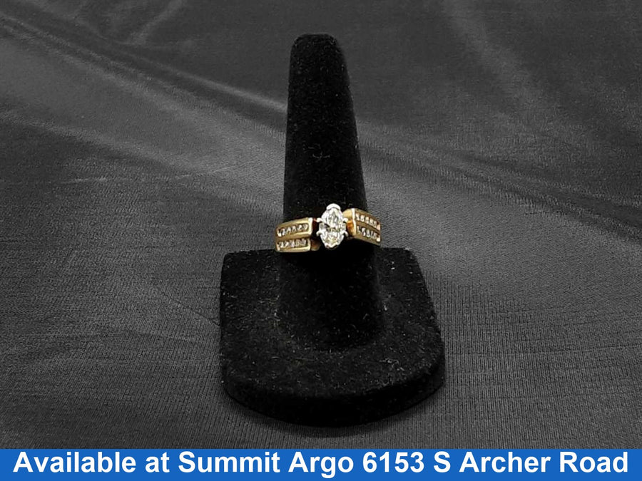 Women's Ring - Solitaire - Yellow Gold 14k (.585) 6.6 grams Size 6.5