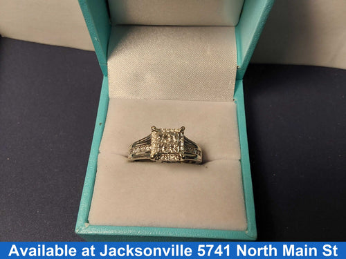 Ring - Engagement Set - White Gold 14k (.585) 5.7 grams Size 6.5