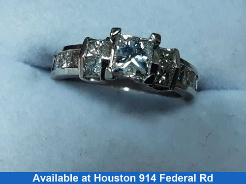 Ring - Wedding Set - White Gold 14k (.585) 4.9 grams Size 7