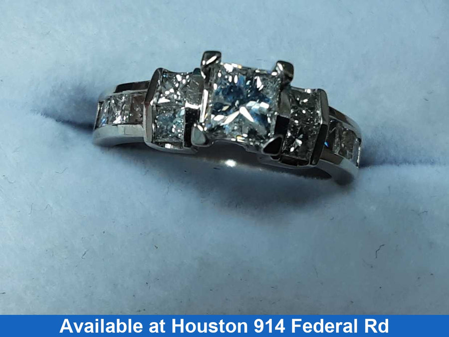 Ring - Wedding Set - White Gold 14k (.585) 4.9 grams Size 7