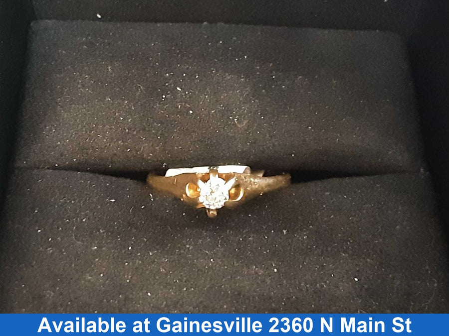 Women's Ring - Solitaire - Yellow Gold 14k (.585) 1.6 grams Size 7