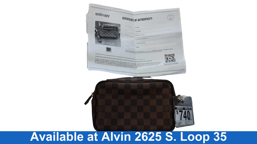 Louis Vuitton Damier Ebene Canvas Brown Purse / Handbag