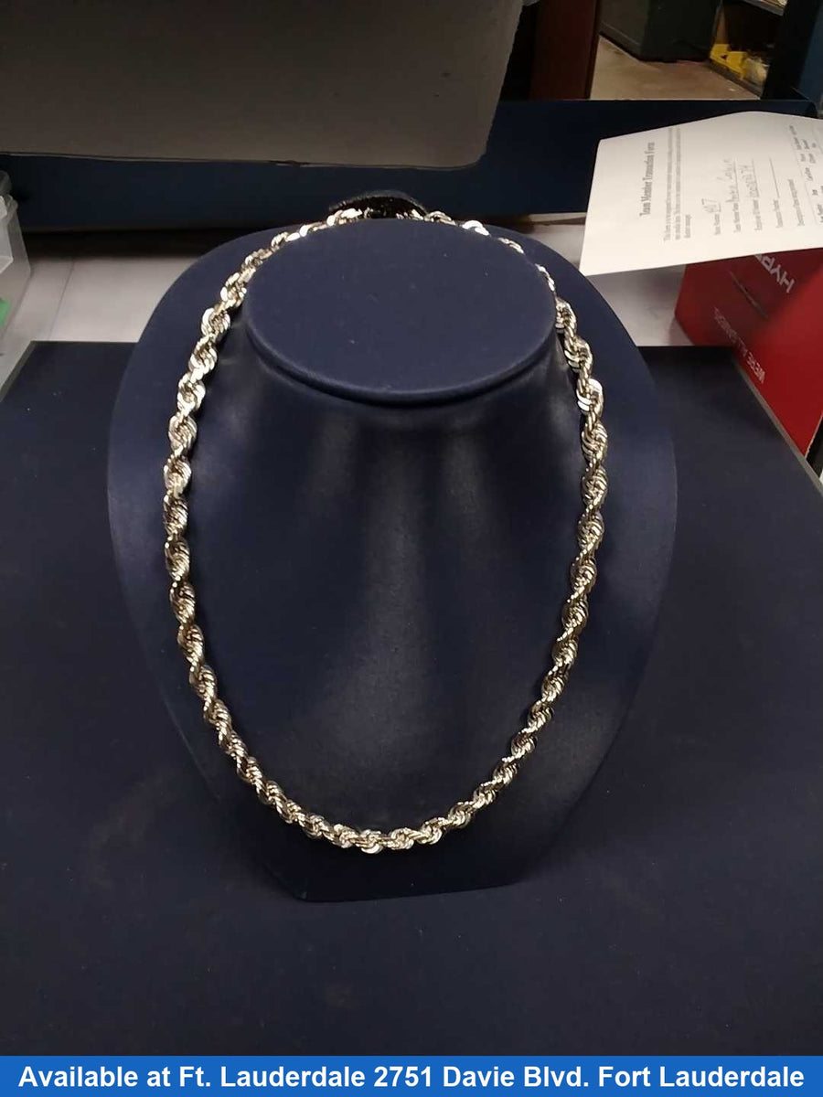 Rope Chain - White Gold 10k (.417) 51.8 grams 24 inch