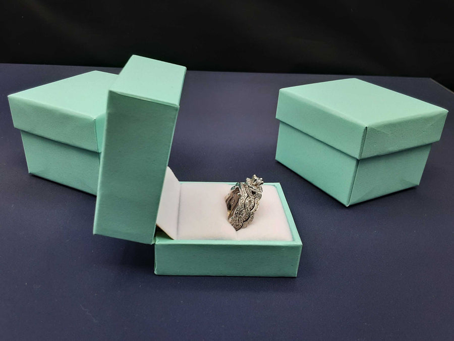 Ring - Wedding Set - White Gold 14k (.585) 9.8 grams Size 6