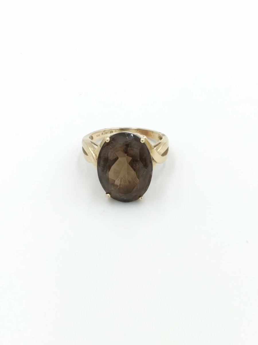 Women's Ring - Solitaire - Yellow Gold 10k (.417) 4.7 grams Size 7
