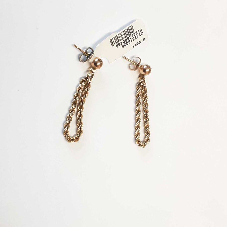 Double Stud Earring - Yellow Gold 14k (.585) 3.4 grams