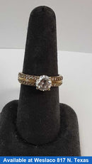 Women's Ring - Solitaire - Yellow Gold 10k (.417) 2.7 grams Size 7.5