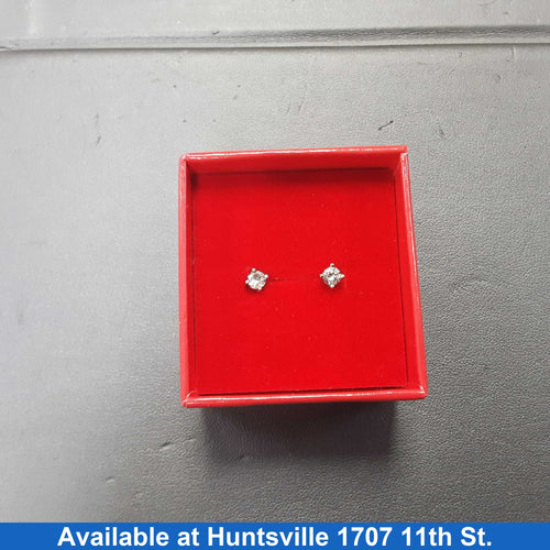 Double Stud Earring - White Gold 14k (.585) 0.8 grams