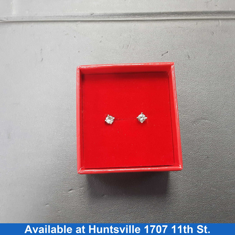 Double Stud Earring - White Gold 14k (.585) 0.8 grams