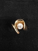 Women's Ring - Solitaire - Yellow Gold 14k (.585) 9.1 grams Size 9