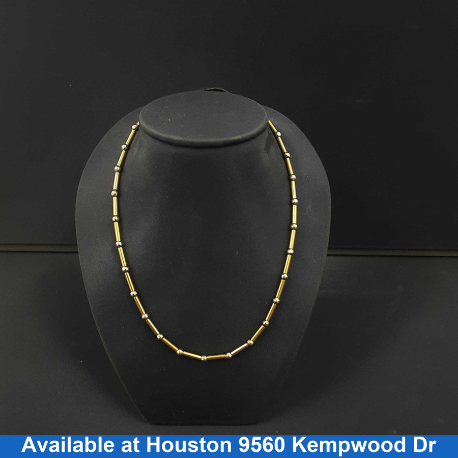 Bead Chain - Yellow Gold 14k (.585) 8.8 grams 14 inch
