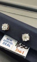 Double Stud Earrings - White Gold 14k (.585) 1.5 grams