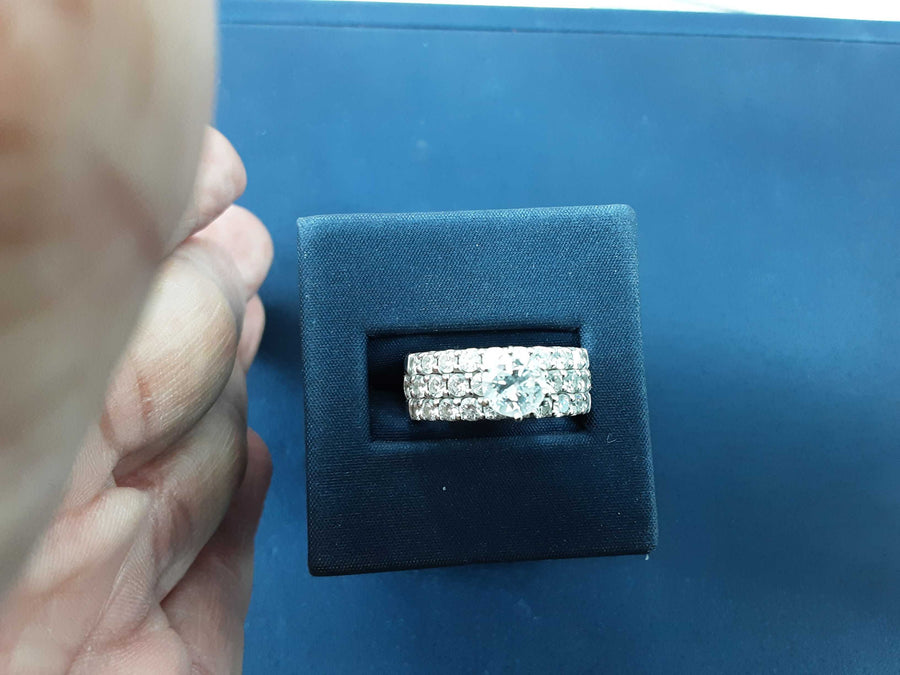 Women's Ring - Solitaire - White Gold 14k (.585) 10.8 grams Size 20