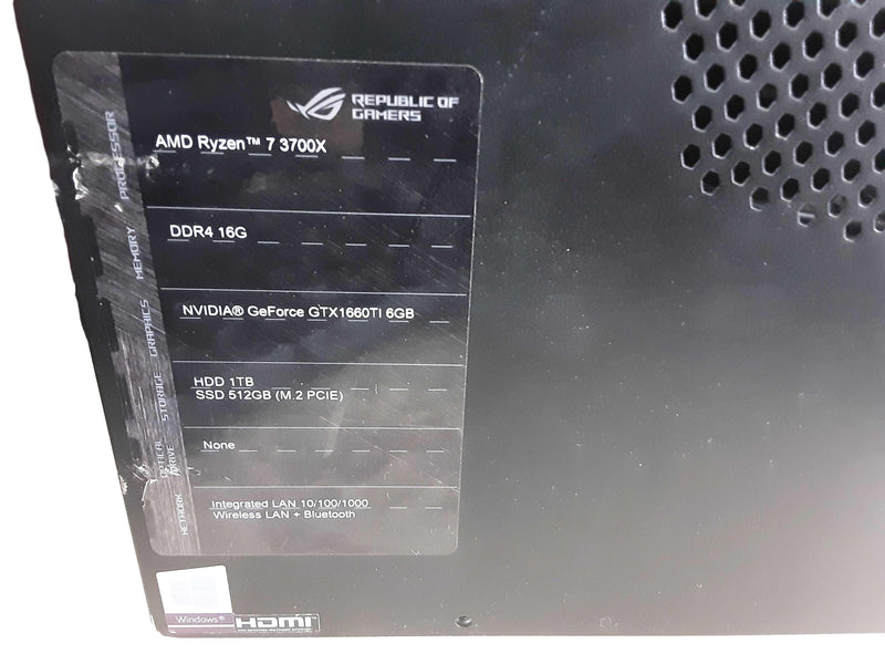 Asus Ryzen 7 W/ 1660ti Amd Ryzen 7 16 Gb 1.5 Tb Black Desktop