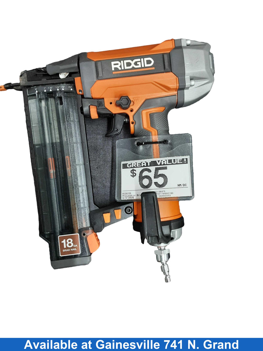 Ridgid R213bnf3 Orange Pneumatic Brad Nailer