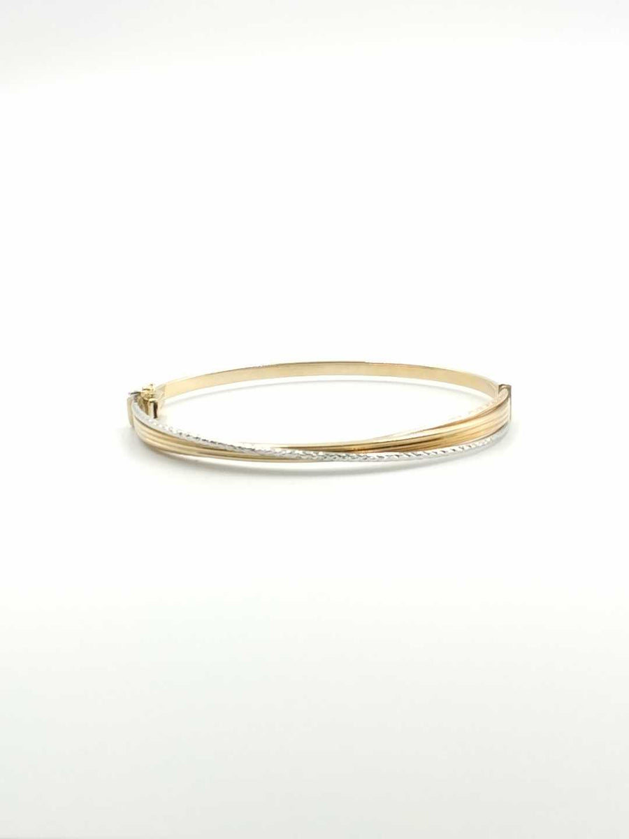 Bangle Bracelet - Tricolor Gold 14k (.585) 6.3 grams 5 inch