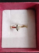 Women's Ring - Solitaire - Yellow Gold 14k (.585) 2.4 grams Size 20