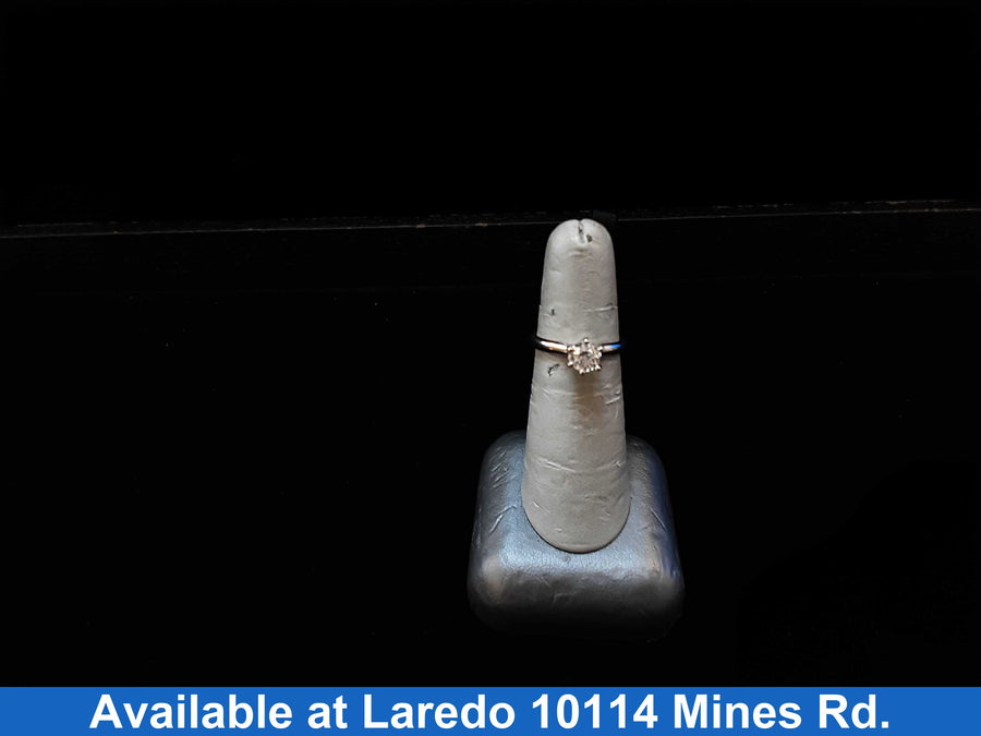 Women's Ring - Solitaire - White Gold 14k (.585) 2.6 grams Size 7