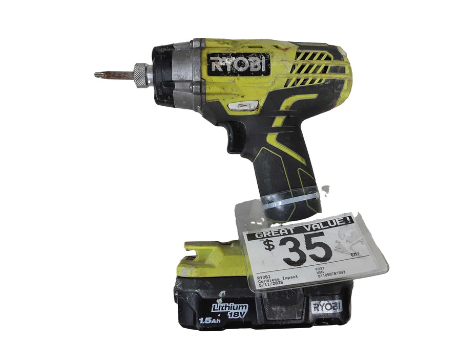 Ryobi P237 Green Cordless Impact Drill