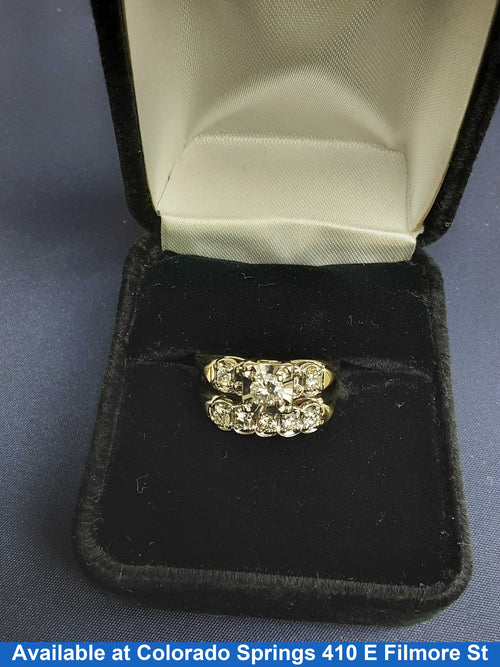 Ring - Wedding Set - Yellow Gold 14k (.585) 4.5 grams Size 8.5