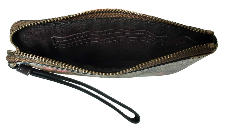 Coach Coach Butterfly Zippy Wristlet Brown Wallet