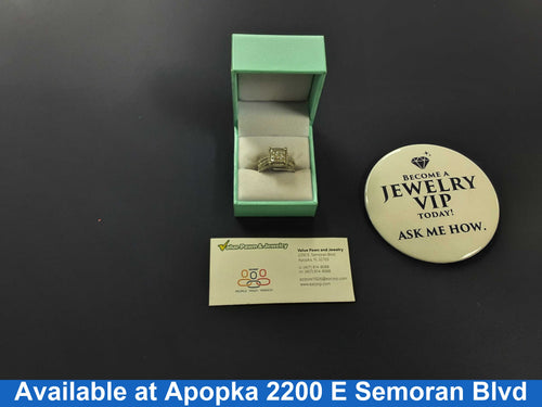 Ring - Wedding Set - White Gold 14k (.585) 7 grams Size 7
