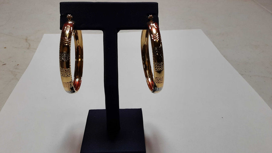 Bangle Earrings - Tricolor Gold 14k (.585) 5.2 grams