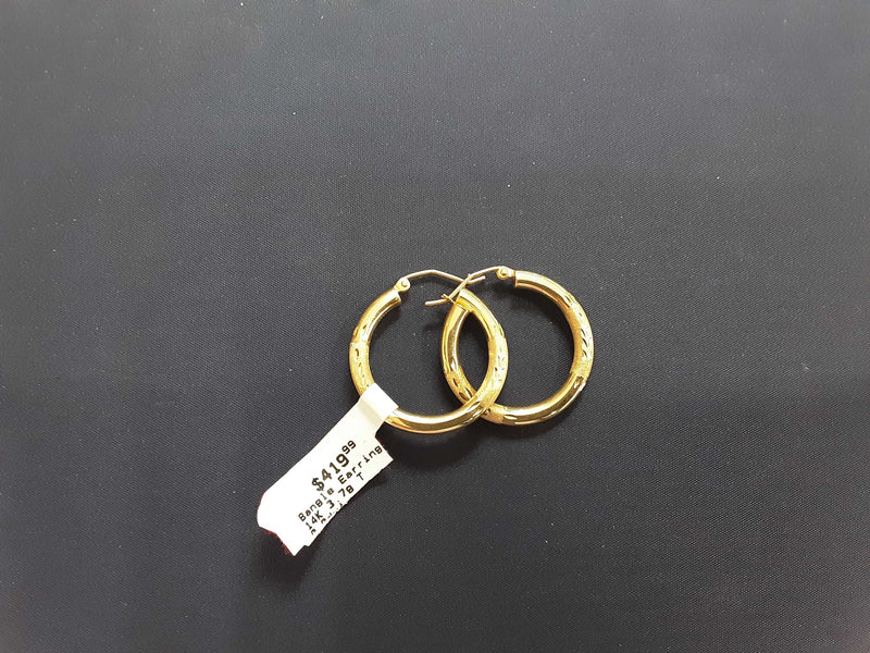 Bangle Earring Tricolor Gold 14k (.585) 3.7 grams