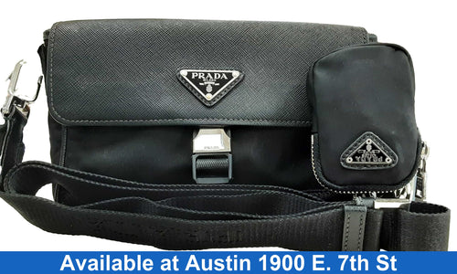 Prada Re-nylon Saffiano Leather Bag Black Purse / Handbag