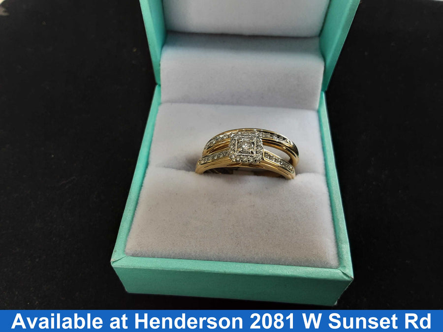 Ring - Engagement Set - Yellow Gold 14k (.585) 5.6 grams Size 7.5